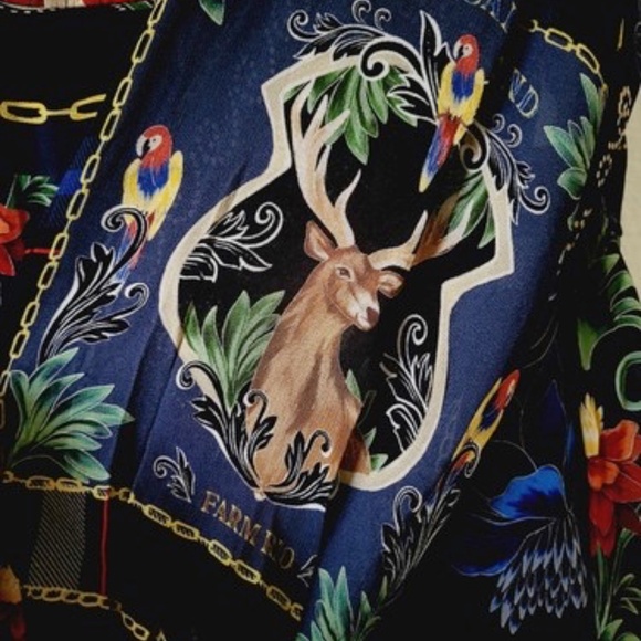 $260 Farm Rio Mixed Arabesque Scarves Long Sleeve Mini Dress - Picture 9 of 12